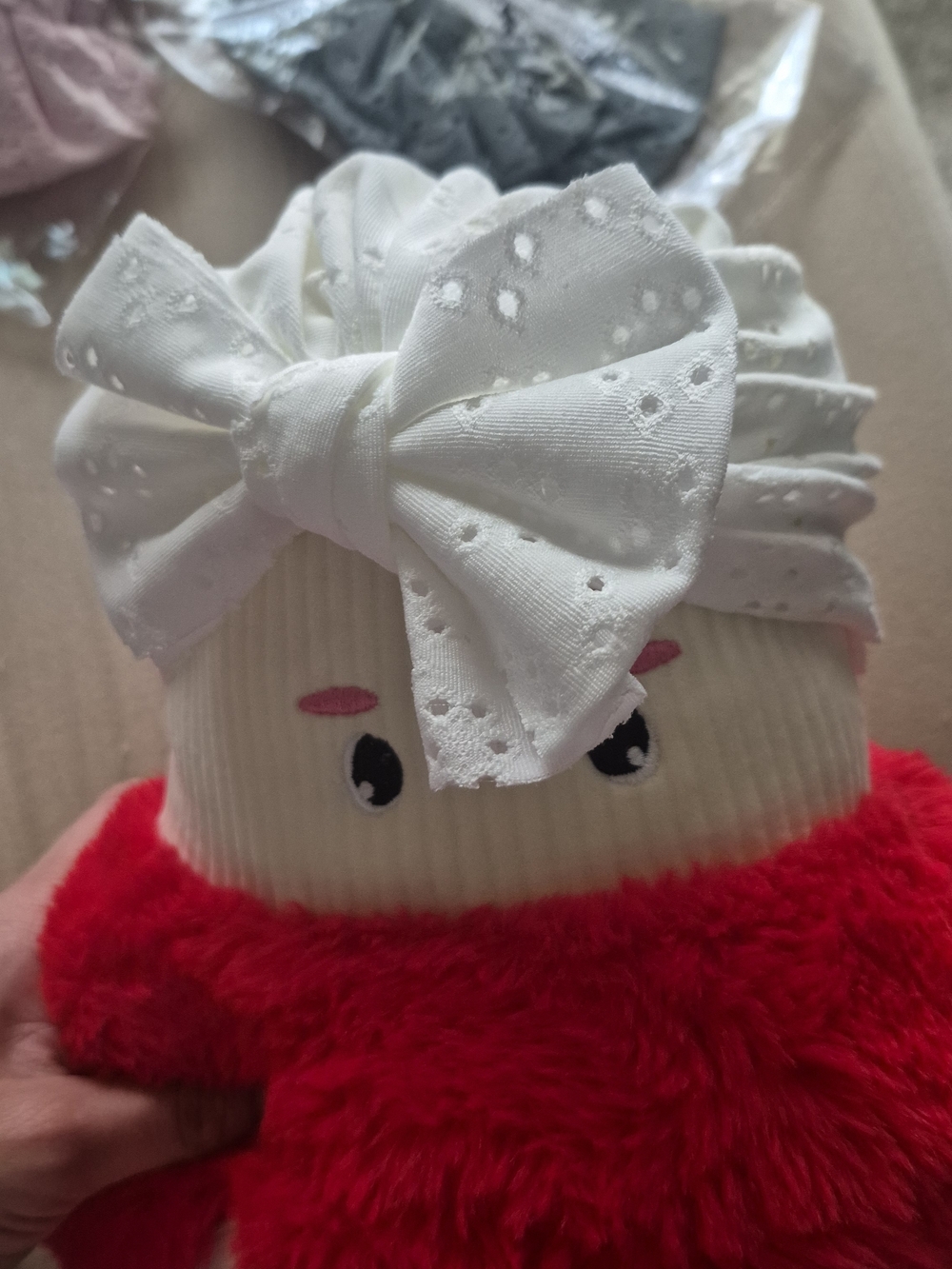 White Eyelet Bow Headwrap for Babies - Charming Accessory